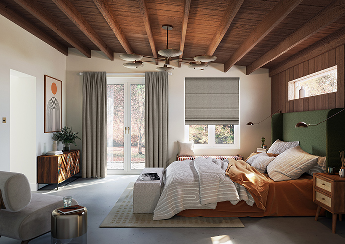 Roslin (Blackout), French Stone - Twist&Fit Roman Blind - Image 8